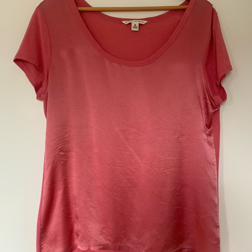 Banana Republic Pink Silk T-Shirt Size M